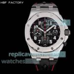 HBF Swiss Audemars Piguet Royal Oak Offshore Leather Strap Black 3126 Chronograph Watch 